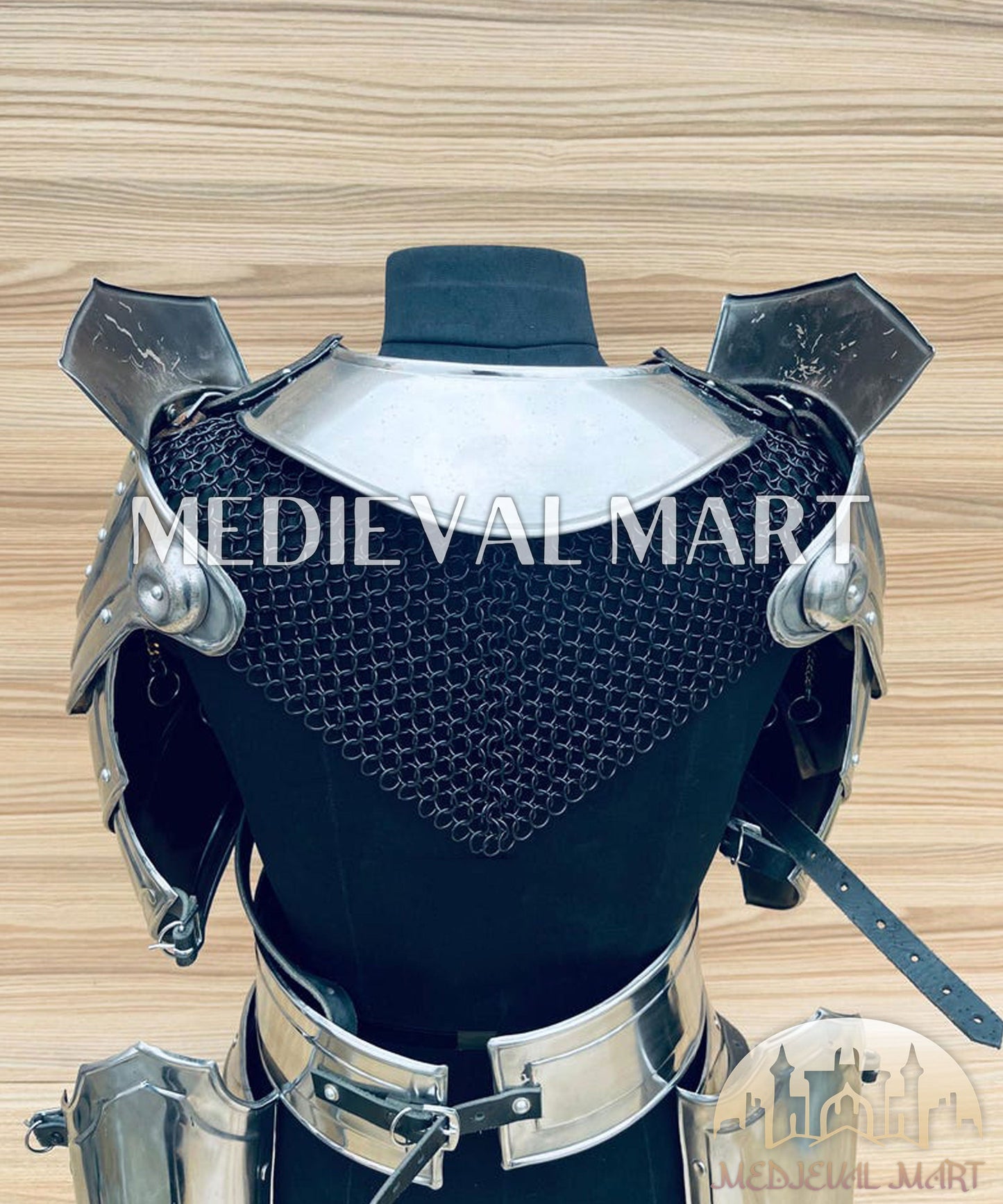 MEDIEVALMART FR Armure de Combat du XIVe Siècle – Ensemble Complet d’Armure de Buhurt avec Bassinet Klappvisor & Épée