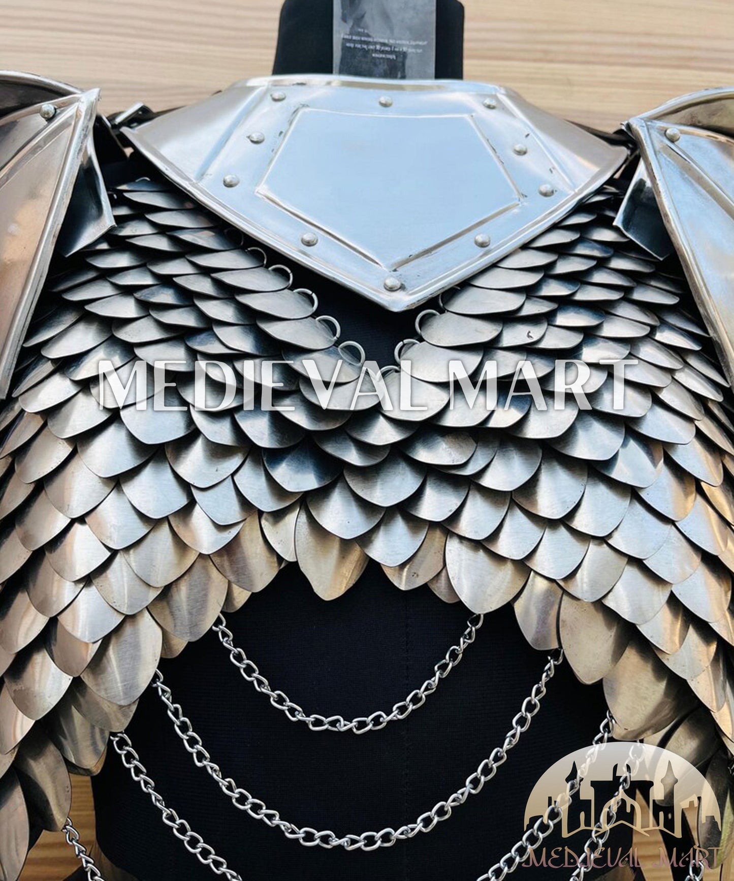 MEDIEVALMART FR Armure de Combat du XIVe Siècle – Ensemble Complet d’Armure de Buhurt avec Bassinet Klappvisor & Épée