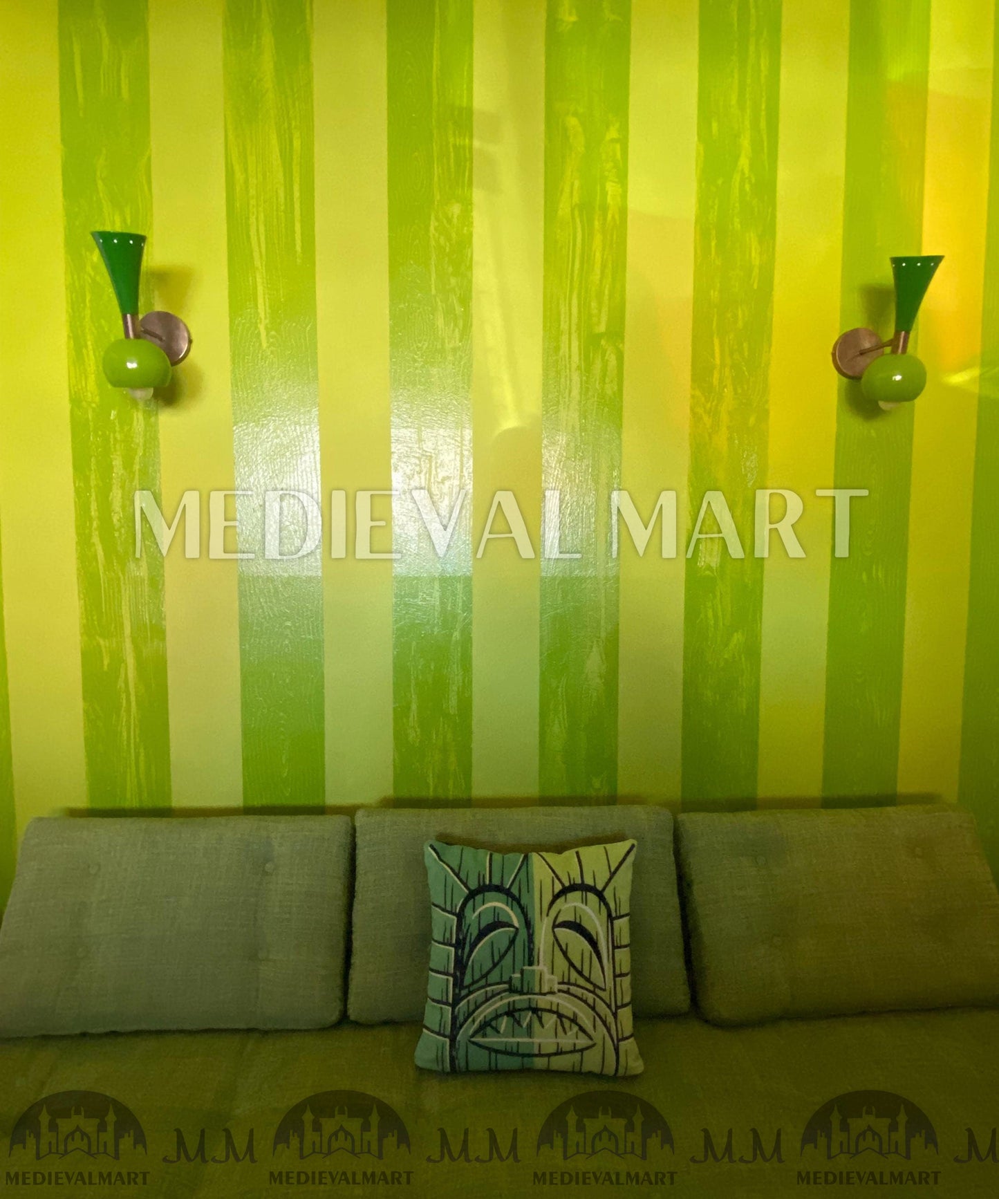 MEDIEVALMART FR Applique Murale À Double Cône En Laiton Marron, Lampe De Coiffeuse Fabriquée À La Main