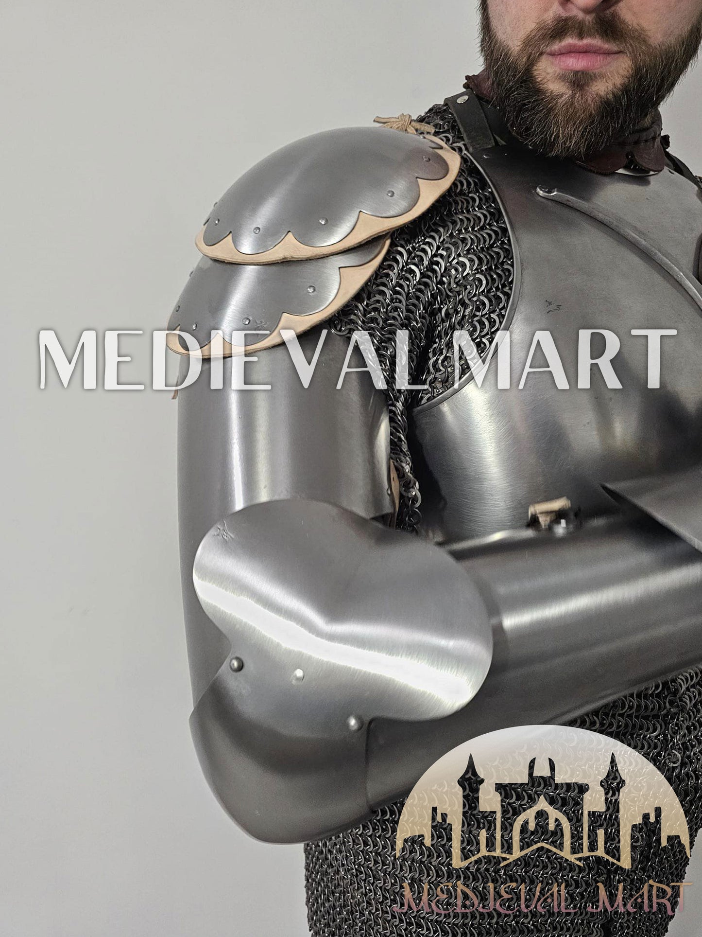 MEDIEVALMART FR Armure Médiévale de l’Empire Romain Kastenbrust – Armure Complète en Plaques avec Épée Alexander (ROA 1332)