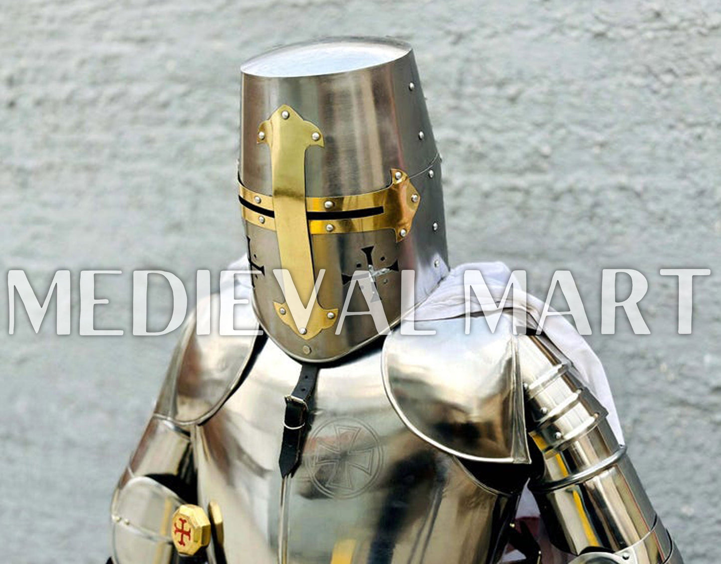 MEDIEVALMART FR Armure Médiévale de l’Empire Romain Kastenbrust – Armure Complète en Plaques avec Épée Alexander (ROA 1332)