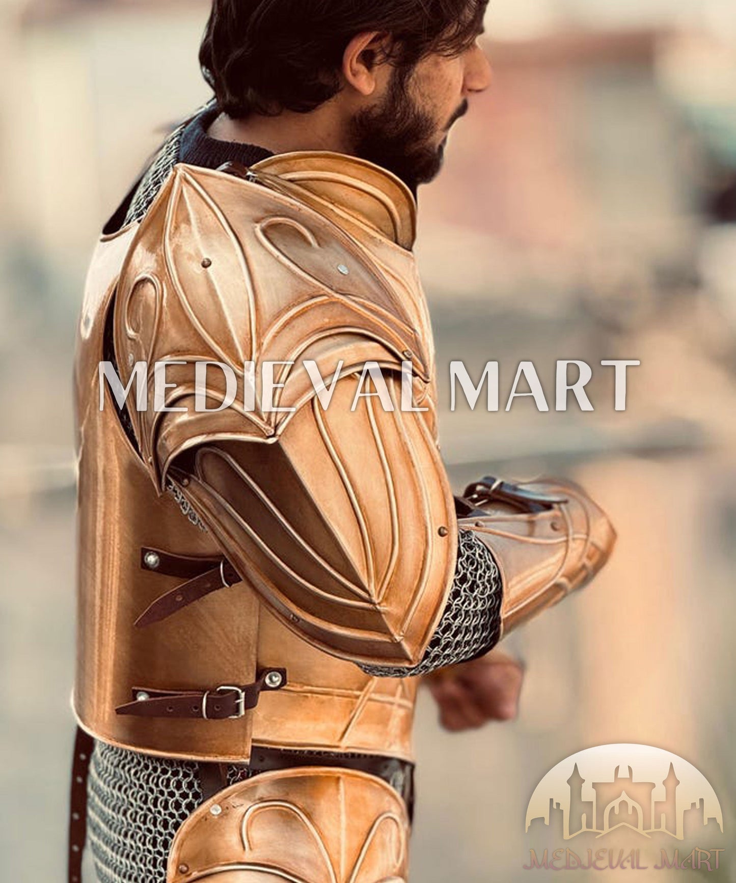 MEDIEVALMART FR Armure Médiévale de l’Empire Romain Kastenbrust – Armure Complète en Plaques avec Épée Alexander (ROA 1332)