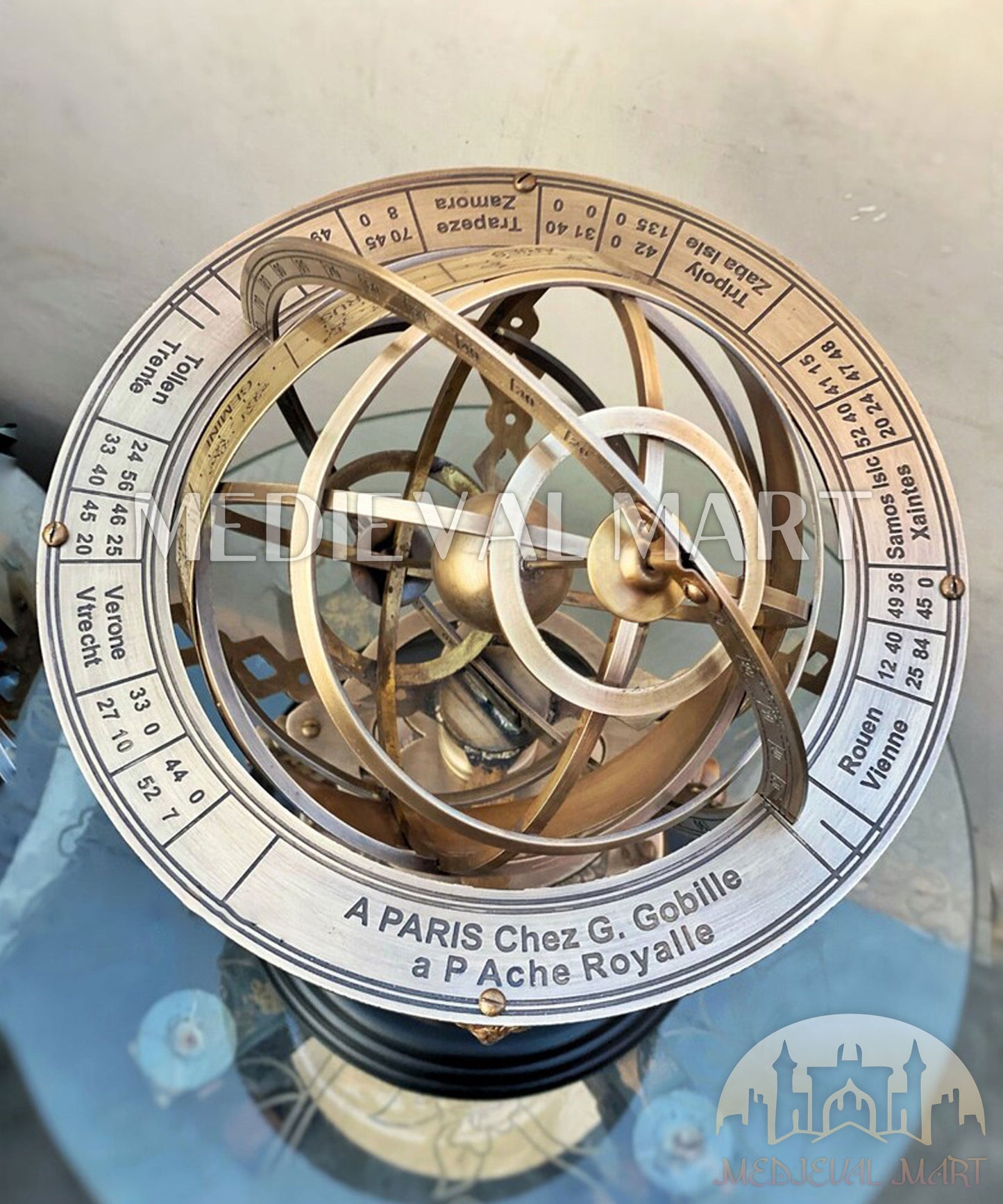 MEDIEVALMART FR Longue-Vue Nautique Antique 50X en Laiton – Télescope Portable de 18" pour Décoration Nautique