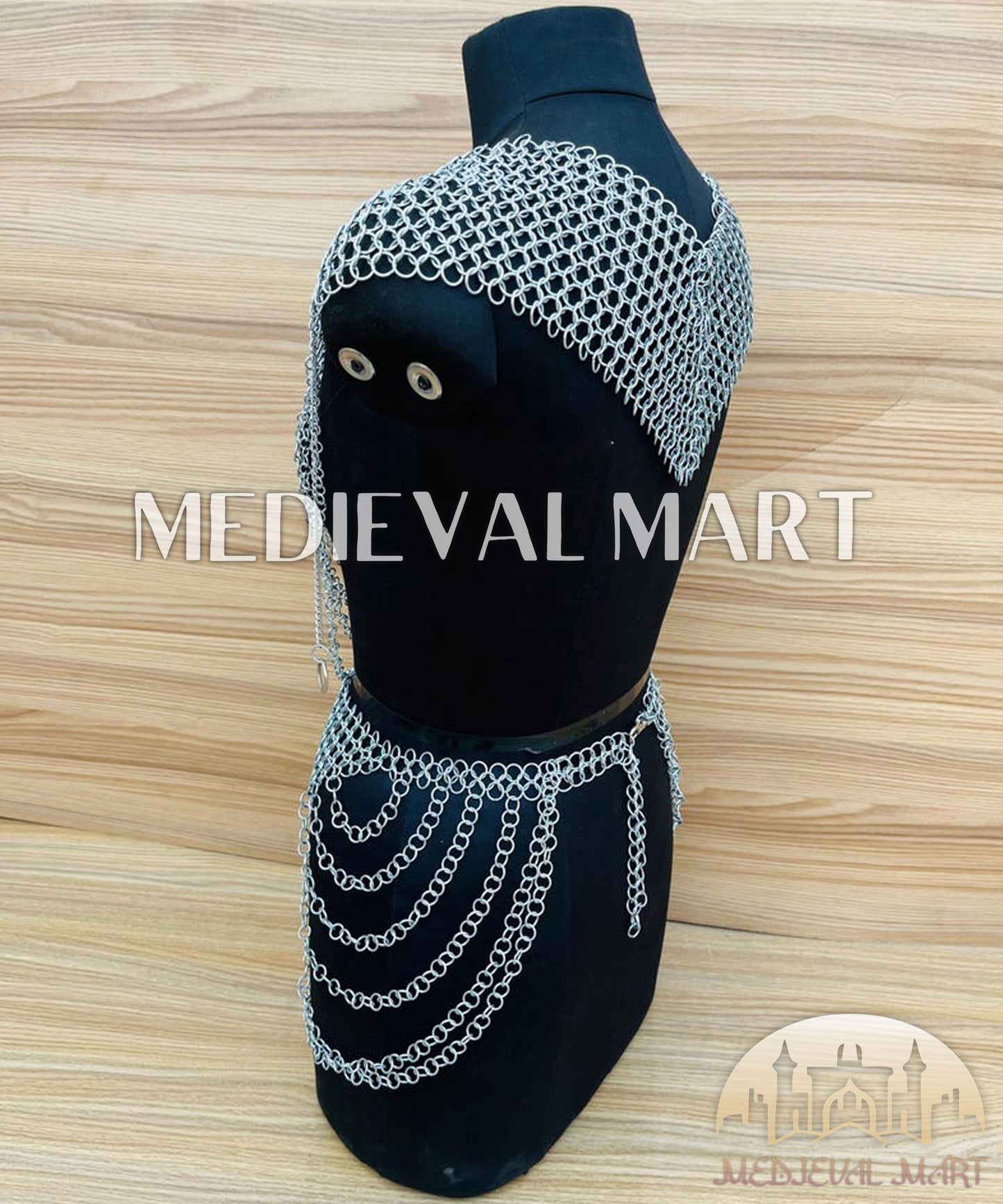 MEDIEVALMART FR Bouclier Viking Iconique Valhalla Noir/Gris – Ivar le Désossé avec Pointes en Fer | Cadeau pour Papa