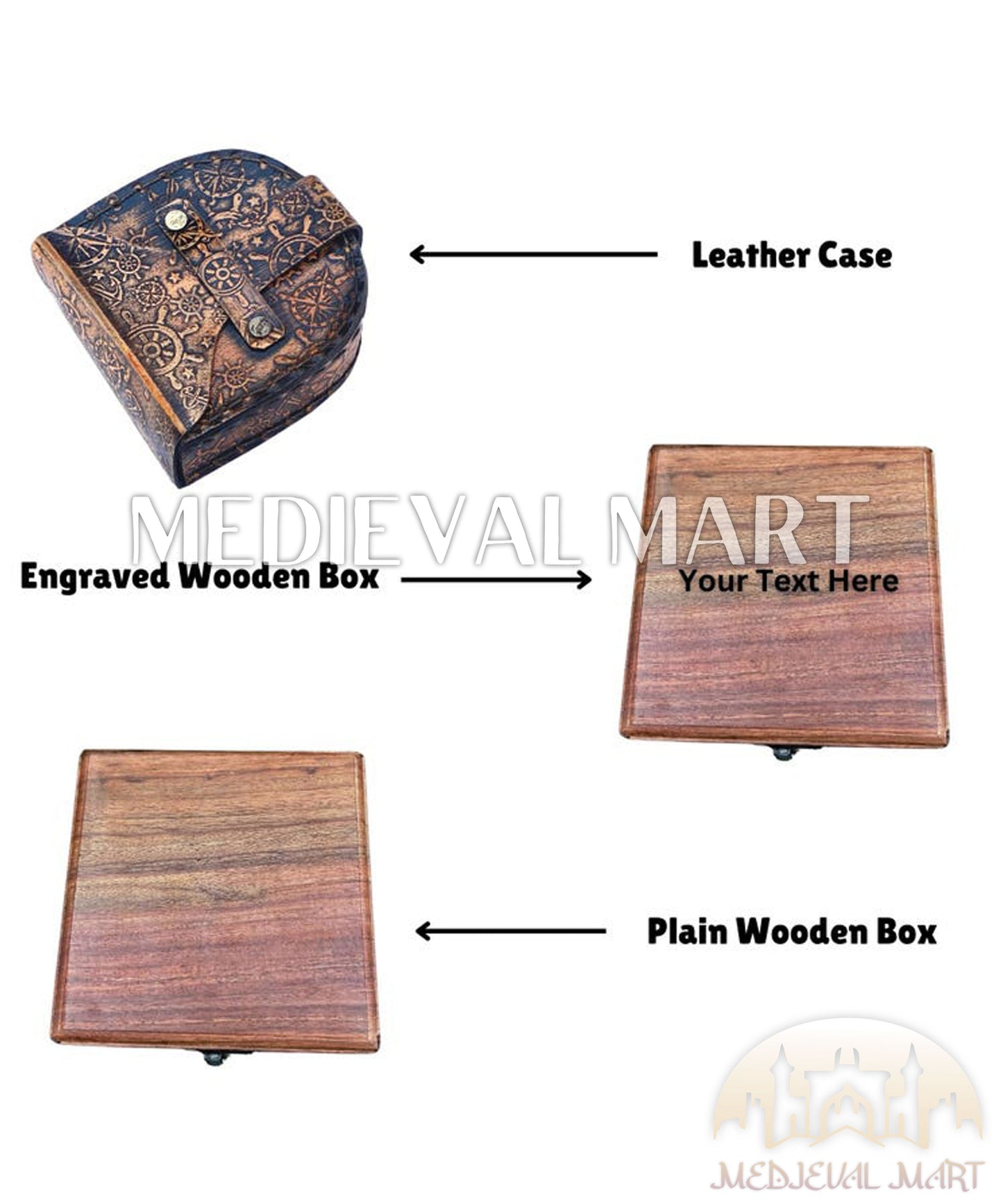 MEDIEVALMART FR Boussole Nautique Vintage Trip Gear en Laiton – Finition Or Brillant avec Base en Bois | Cadeau pour Maman