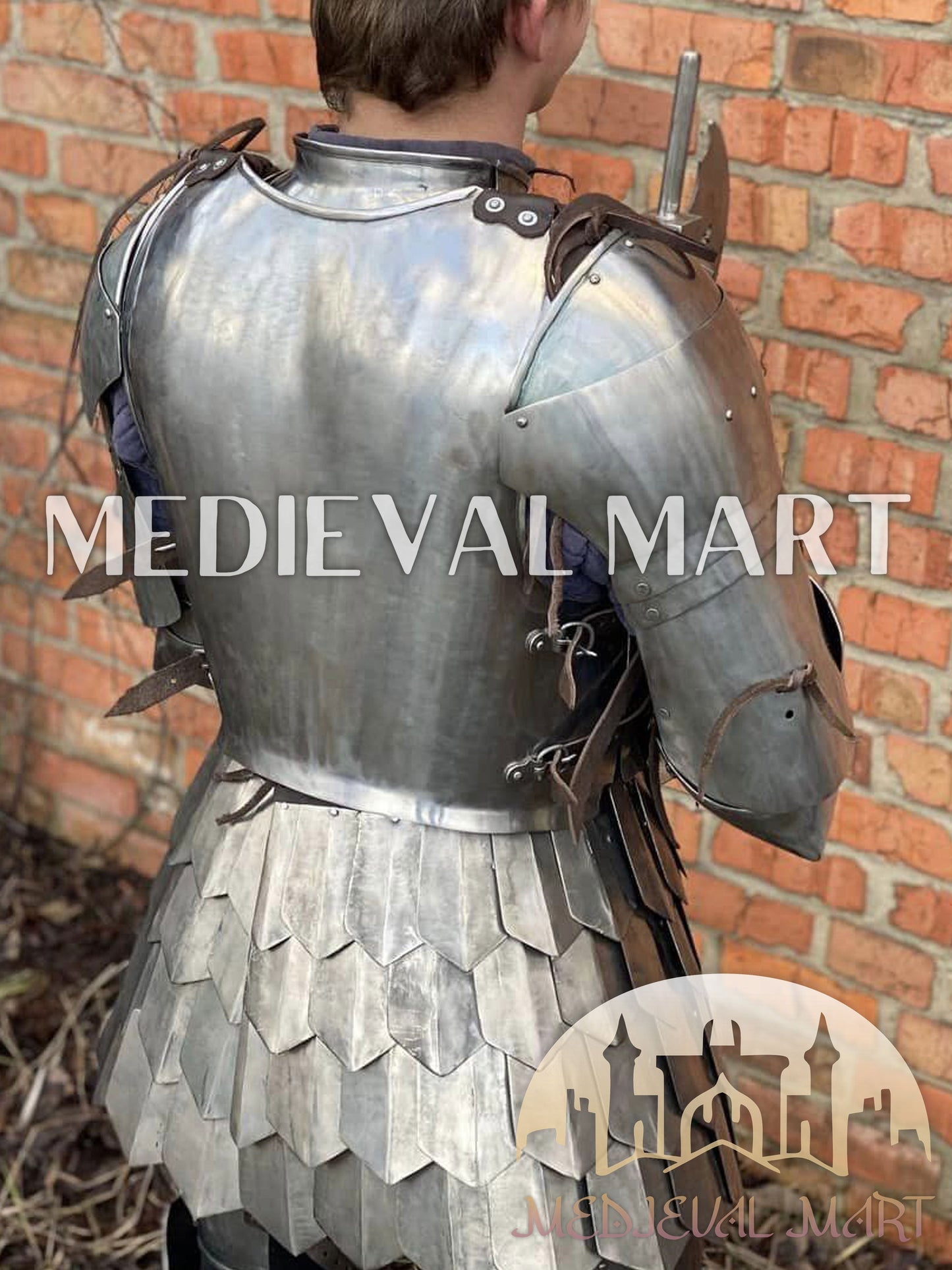 MEDIEVALMART FR Armure Médiévale de l’Empire Romain Kastenbrust – Armure Complète en Plaques avec Épée Alexander (ROA 1332)