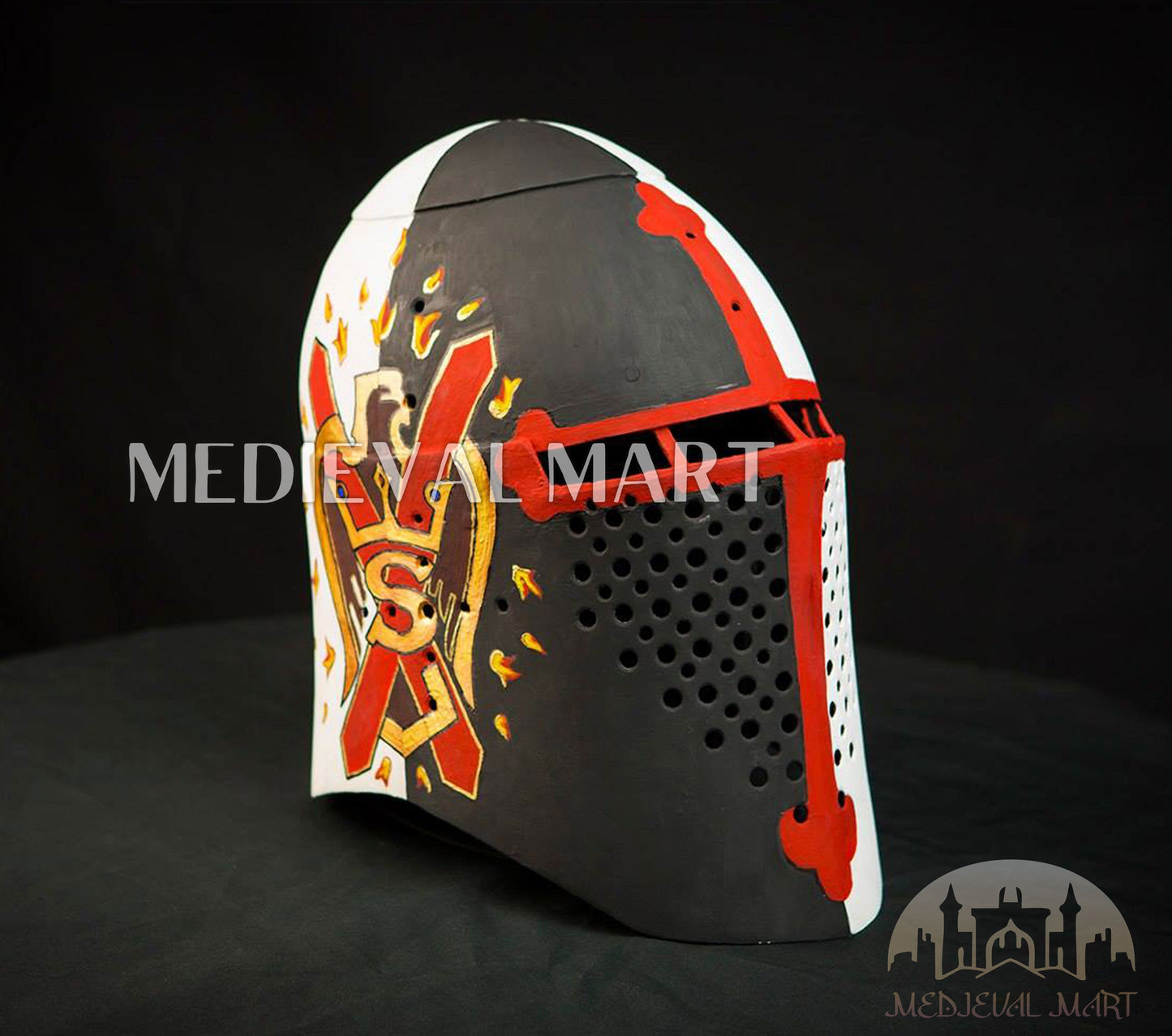 MEDIEVALMART FR Ensemble Exclusif De Gantelets Noirs Inspirés De Sauron Witcher LOTR Avec Décor Doré