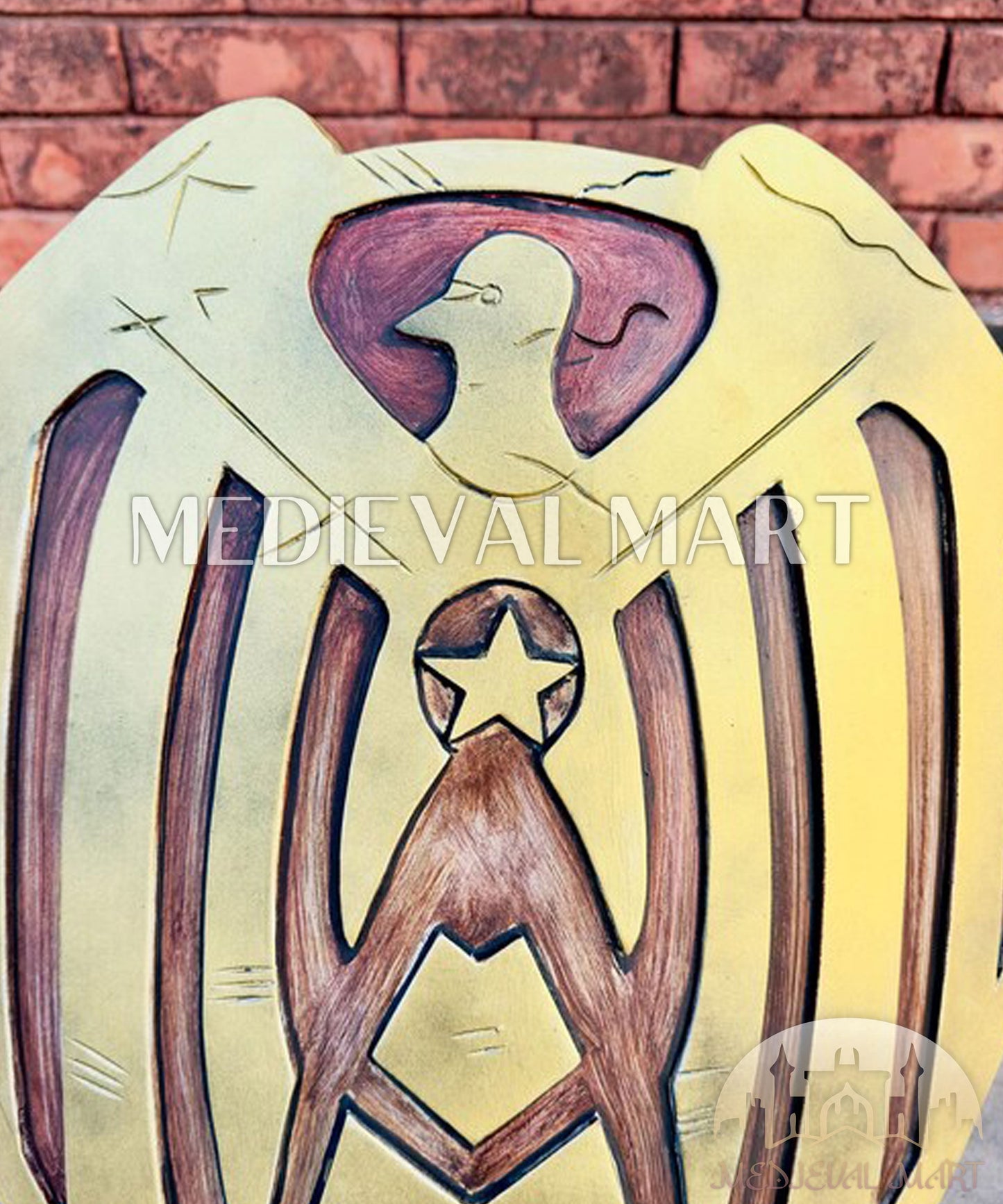 MEDIEVALMART FR Bouclier Viking Iconique Jarl Borg à Pointes en Fer – Bouclier Viking Battleworn | Cadeau pour Papa