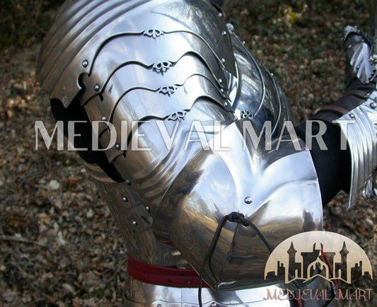 MEDIEVALMART FR Armure Médiévale de l’Empire Romain Kastenbrust – Armure Complète en Plaques avec Épée Alexander (ROA 1332)