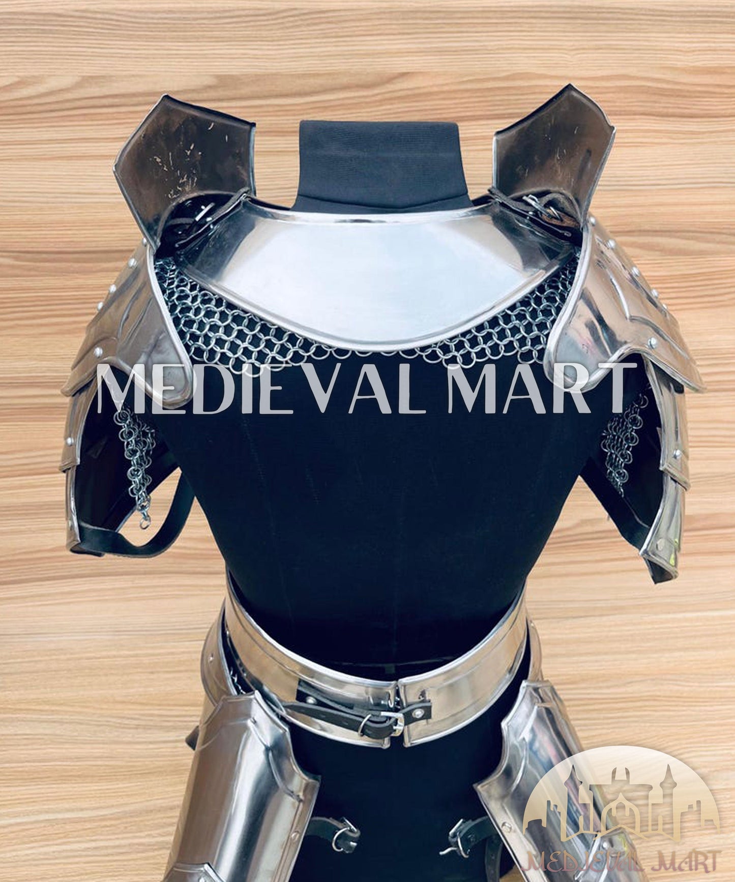 MEDIEVALMART FR Armure de Combat du XIVe Siècle – Ensemble Complet d’Armure de Buhurt avec Bassinet Klappvisor & Épée