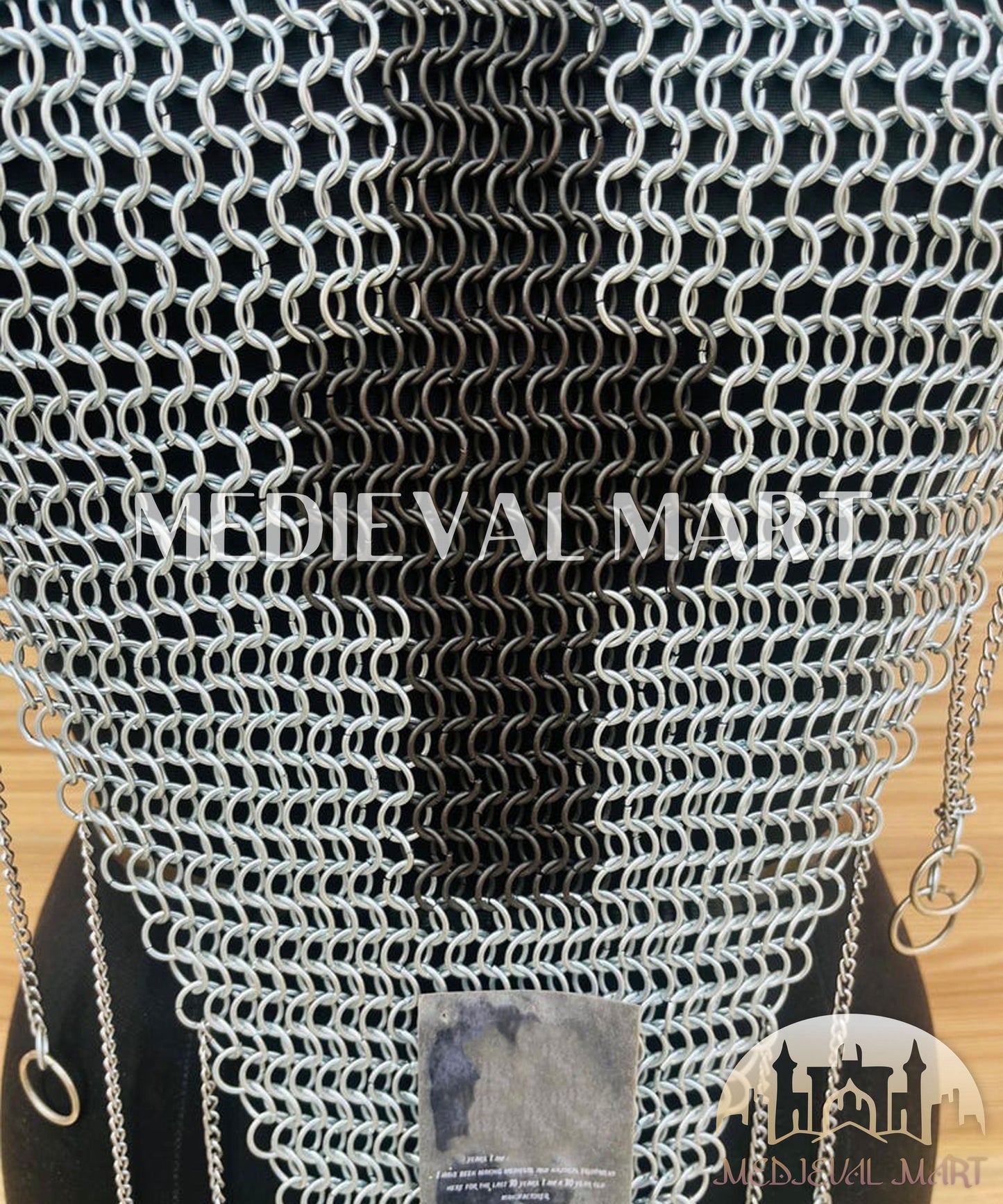 MEDIEVALMART FR Bouclier Viking Iconique Valhalla Noir/Gris – Ivar le Désossé avec Pointes en Fer | Cadeau pour Papa