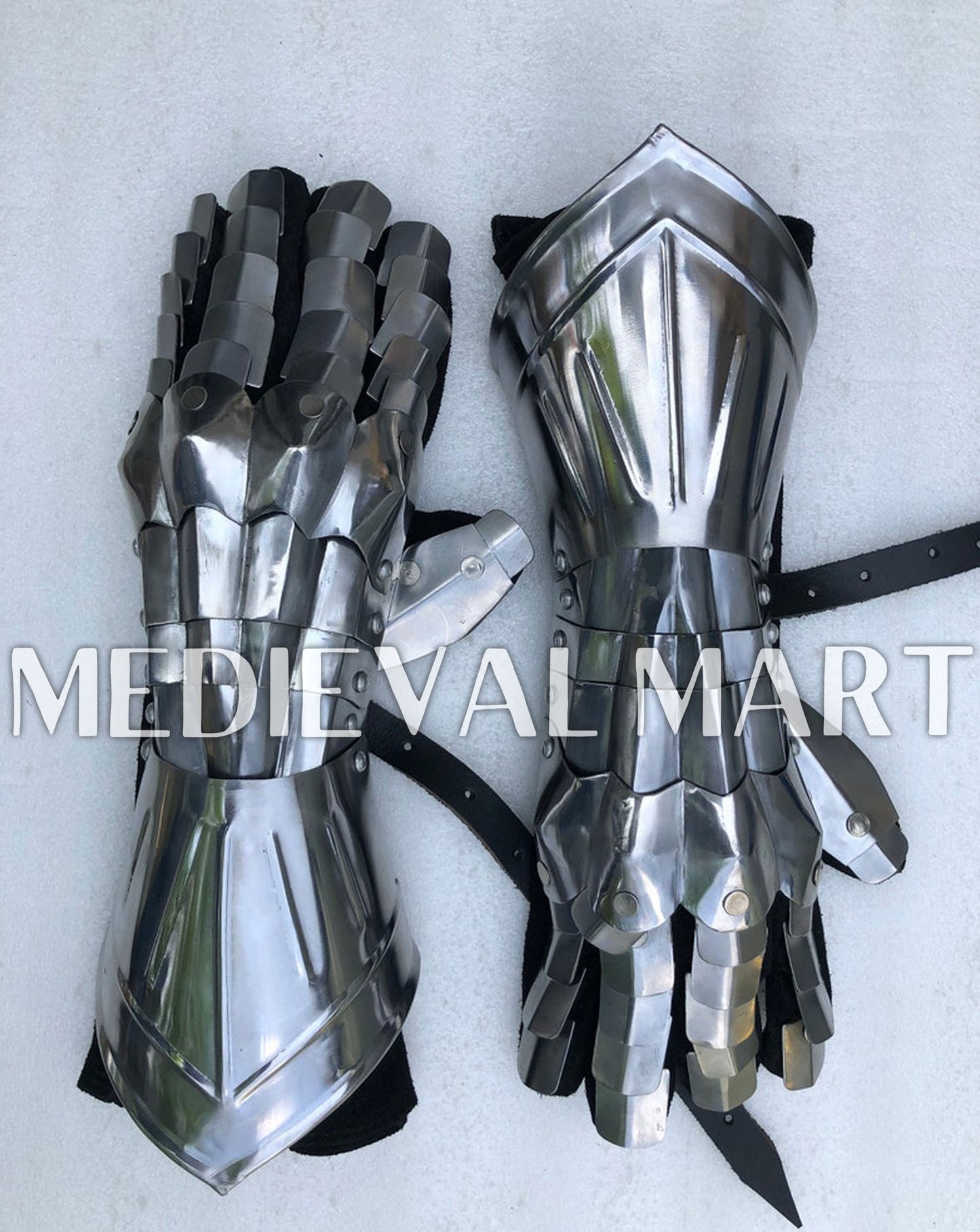 MEDIEVALMART FR Ensemble De Gantelets Dorés Inspirés De Sauron Witcher LOTR Avec Étoile Bleue – Gants D’Armure Cosplay