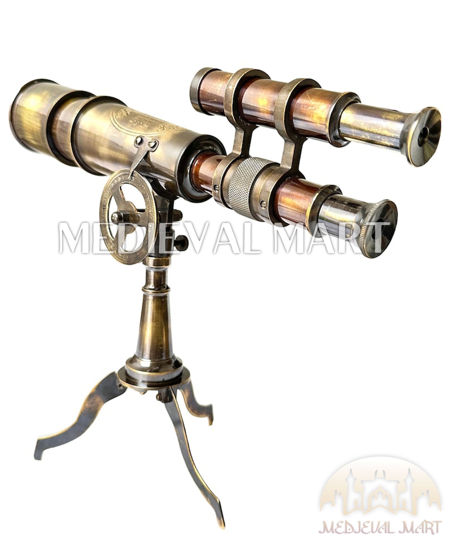 MEDIEVALMART FR Longue-Vue Nautique Antique 50X en Laiton – Télescope Portable de 18" pour Décoration Nautique