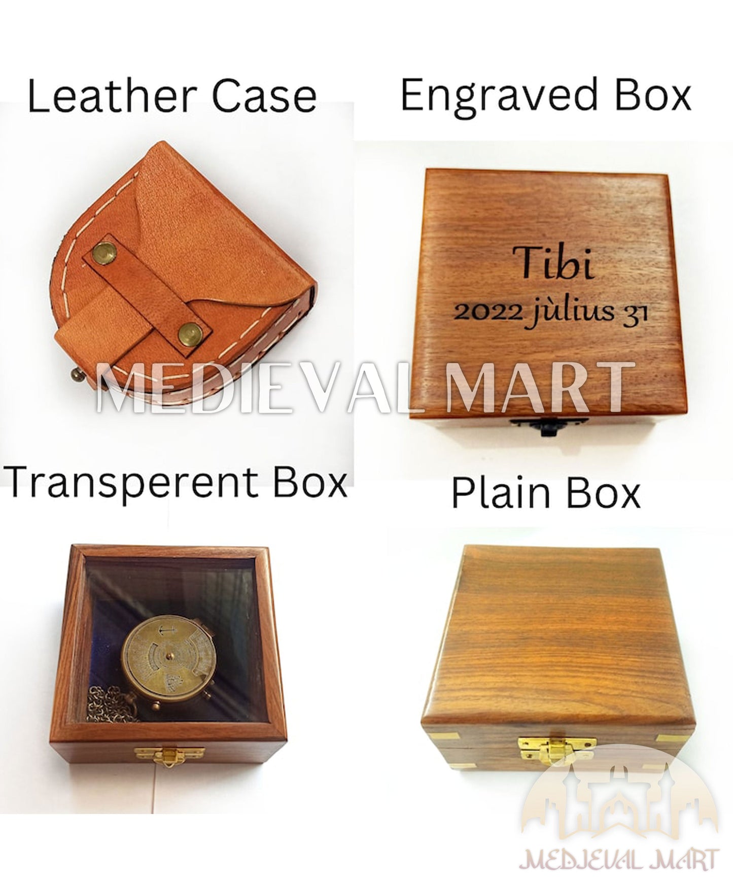 MEDIEVALMART FR Boussole Nautique Vintage Trip Gear en Laiton – Finition Or Brillant avec Base en Bois | Cadeau pour Maman