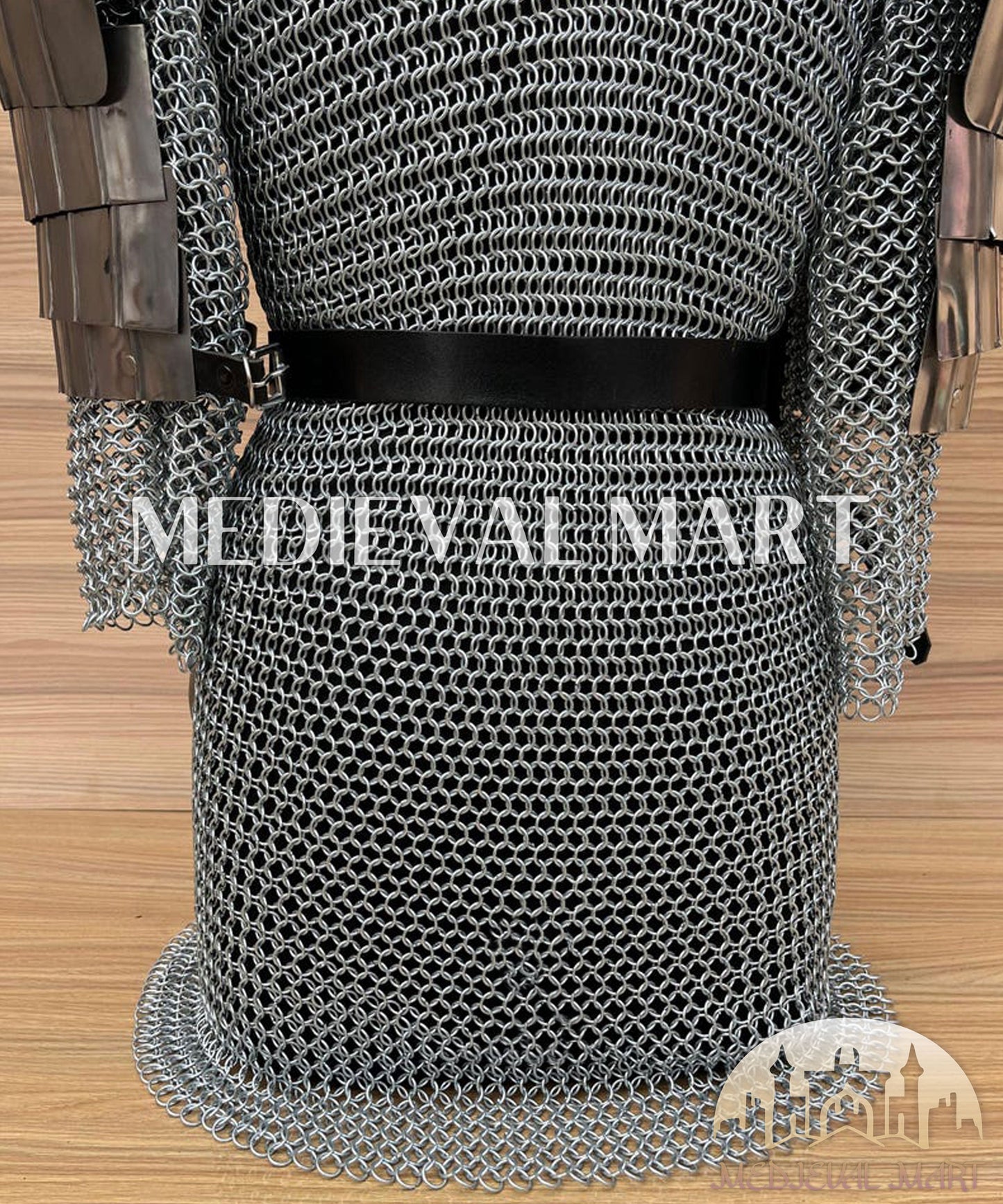 MEDIEVALMART FR Bouclier Viking Iconique Valhalla Noir/Gris – Ivar le Désossé avec Pointes en Fer | Cadeau pour Papa