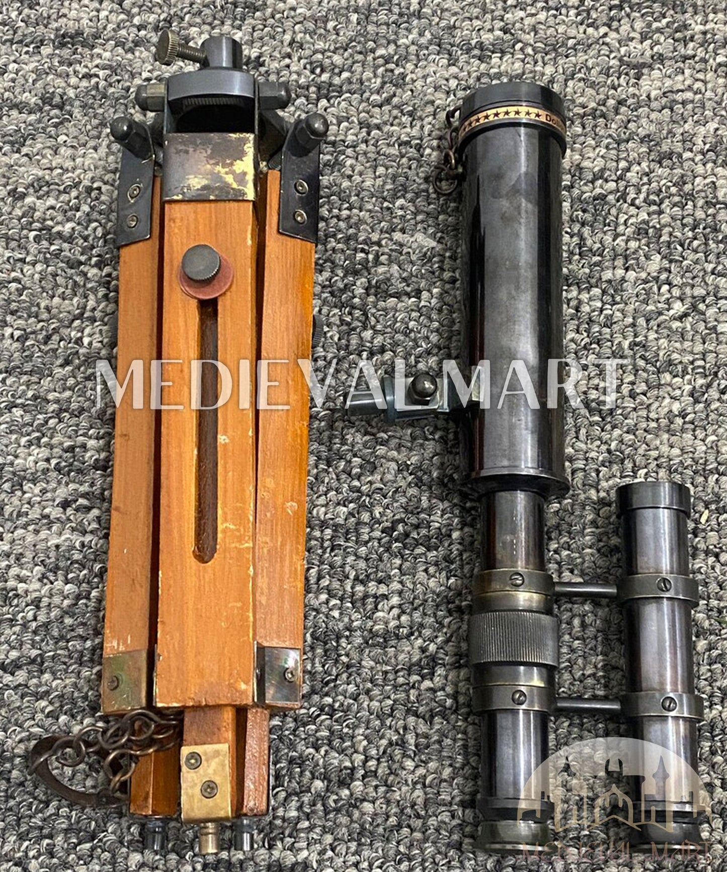 MEDIEVALMART FR Bouclier Médiéval Templier Inspiré de la Croix Zelda & Diable en Bois – Finition Bleue & Or | Cadeau pour Noël