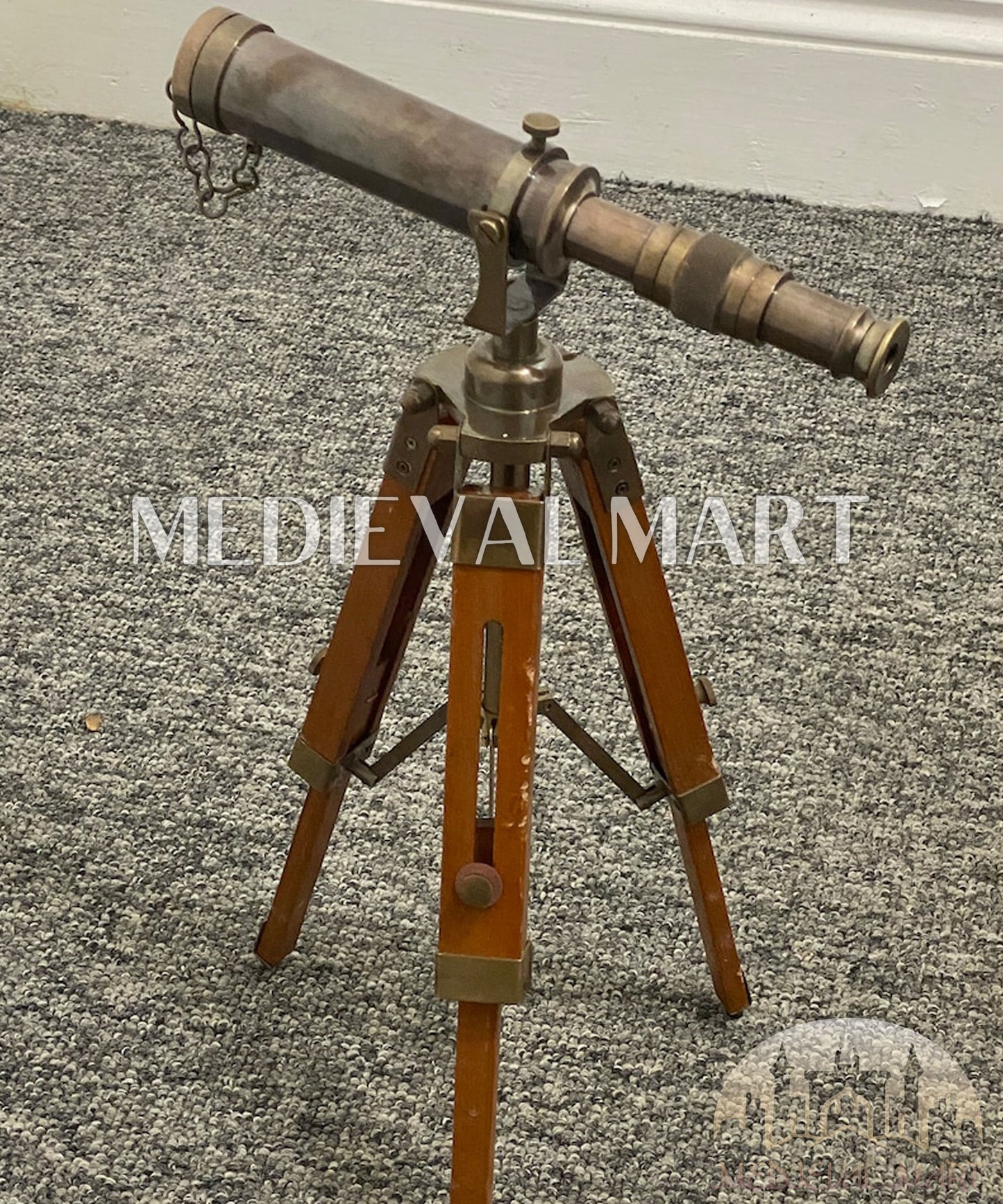 MEDIEVALMART FR Bouclier Médiéval Templier Inspiré de la Croix Zelda & Diable en Bois – Finition Bleue & Or | Cadeau pour Noël