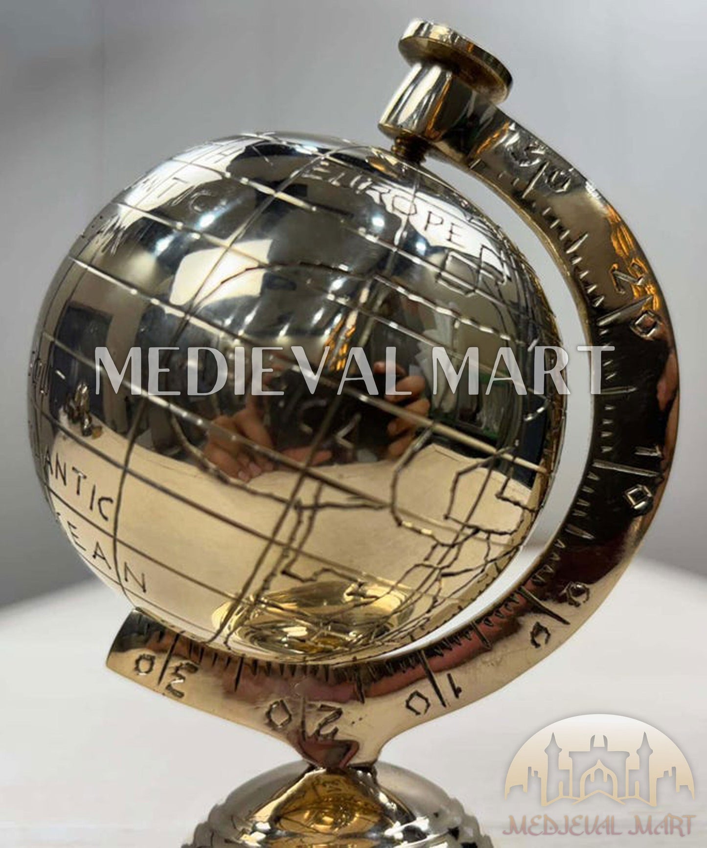 MEDIEVALMART FR Longue-Vue Nautique Antique 50X en Laiton – Télescope Portable de 18" pour Décoration Nautique