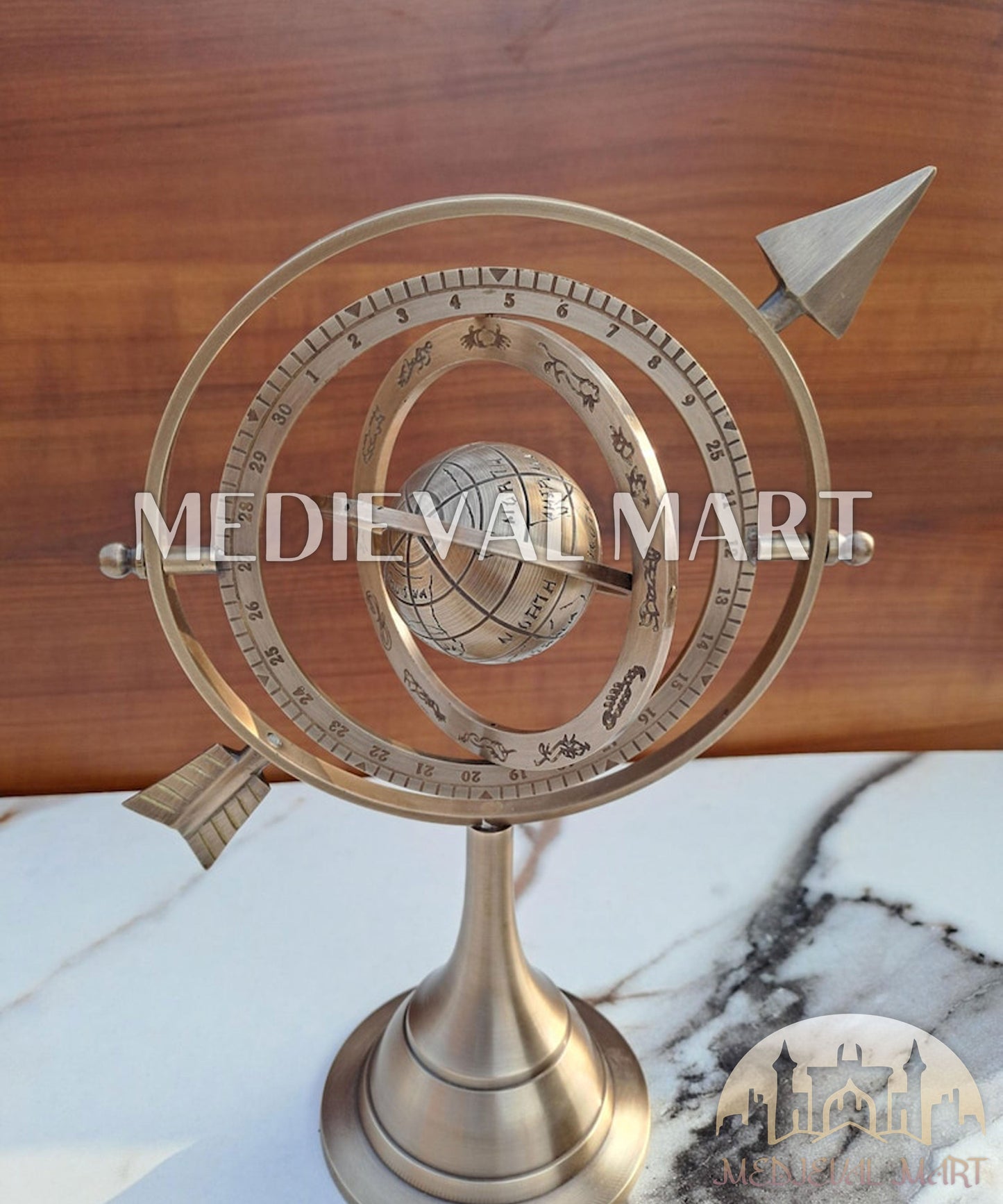 MEDIEVALMART FR Longue-Vue Nautique Antique 50X en Laiton – Télescope Portable de 18" pour Décoration Nautique