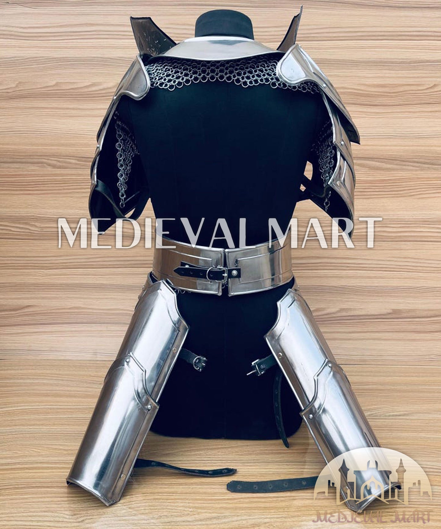 MEDIEVALMART FR Armure de Combat du XIVe Siècle – Ensemble Complet d’Armure de Buhurt avec Bassinet Klappvisor & Épée