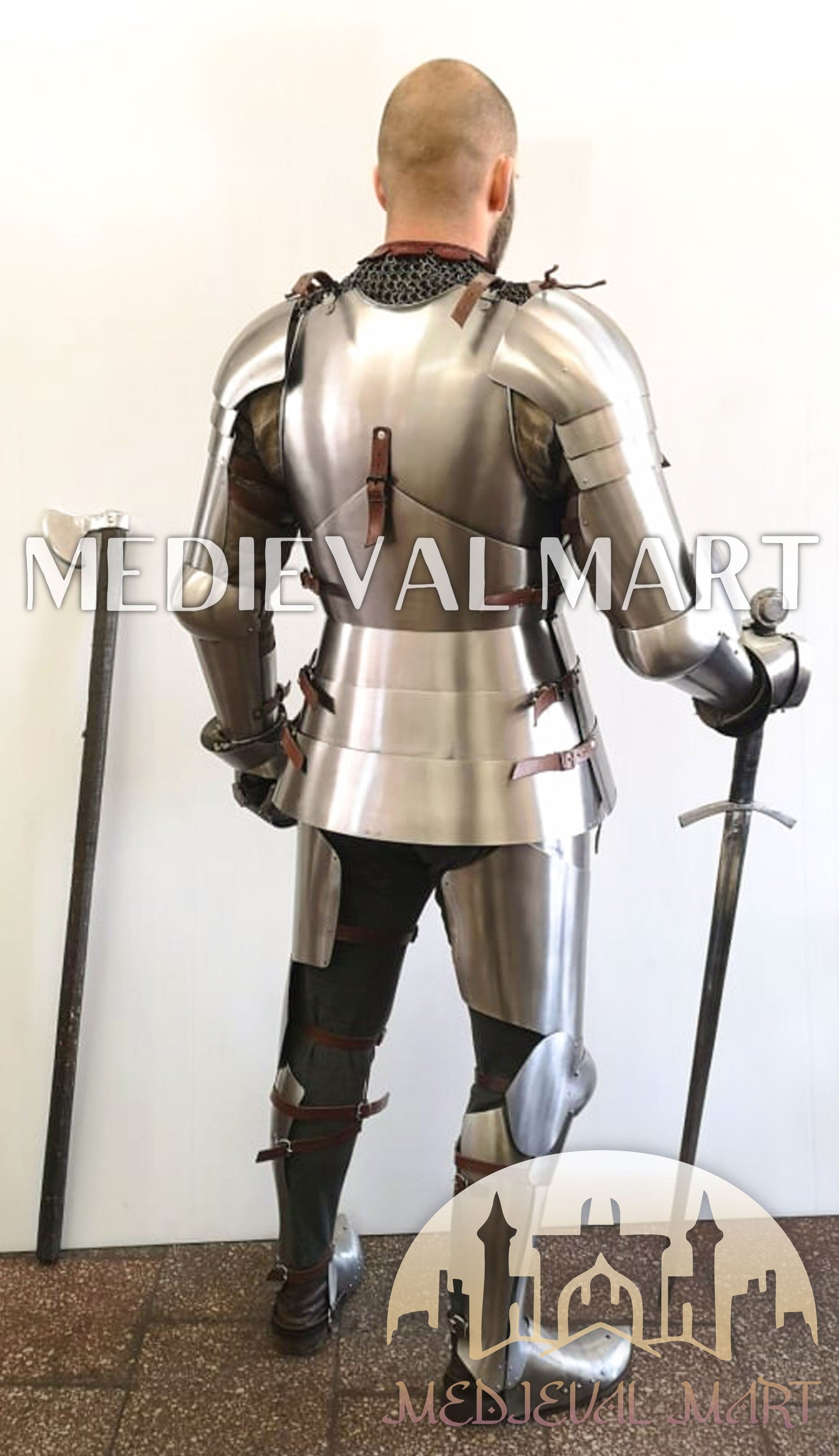 MEDIEVALMART FR Armure Médiévale de l’Empire Romain Kastenbrust – Armure Complète en Plaques avec Épée Alexander (ROA 1332)