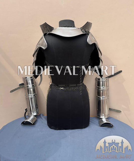 MEDIEVALMART FR Armure de Combat du XIVe Siècle – Ensemble Complet d’Armure de Buhurt avec Bassinet Klappvisor & Épée
