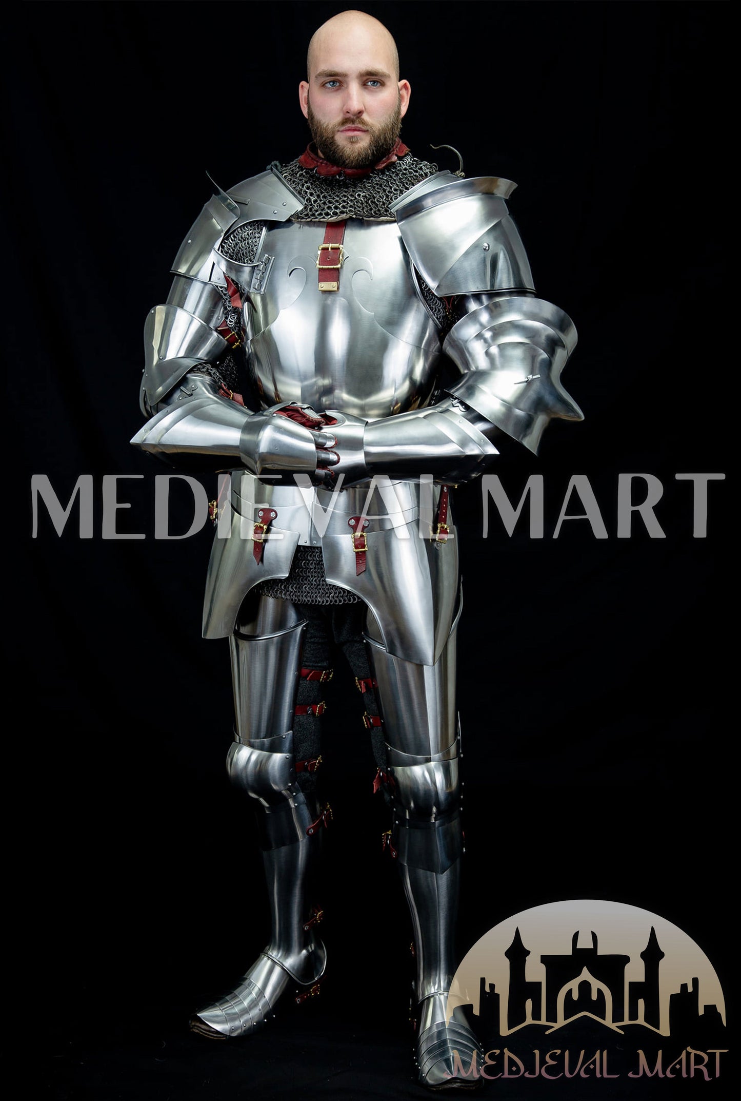 MEDIEVALMART FR Armure Médiévale de l’Empire Romain Kastenbrust – Armure Complète en Plaques avec Épée Alexander (ROA 1332)