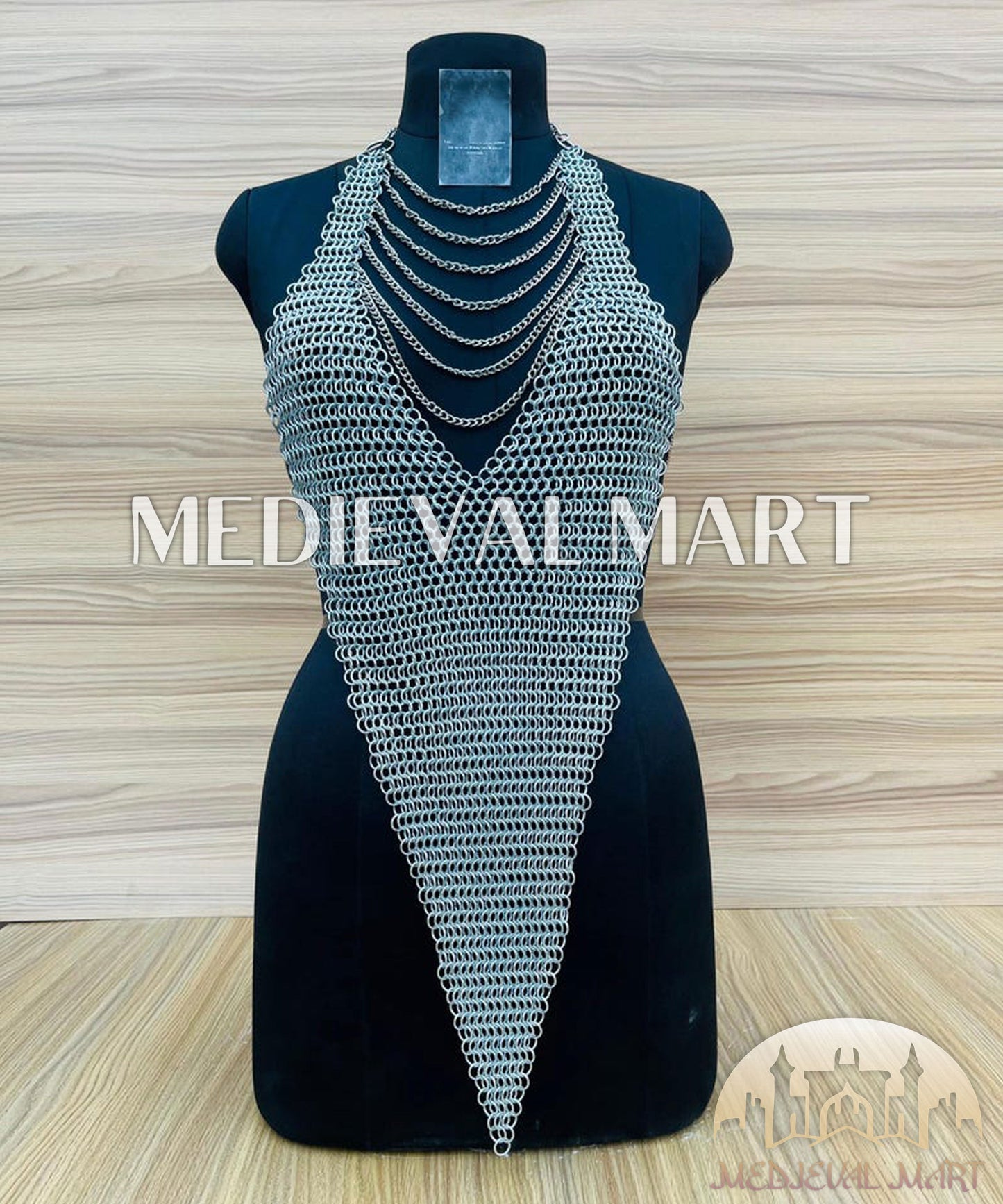 MEDIEVALMART FR Bouclier Viking Iconique Valhalla Noir/Gris – Ivar le Désossé avec Pointes en Fer | Cadeau pour Papa