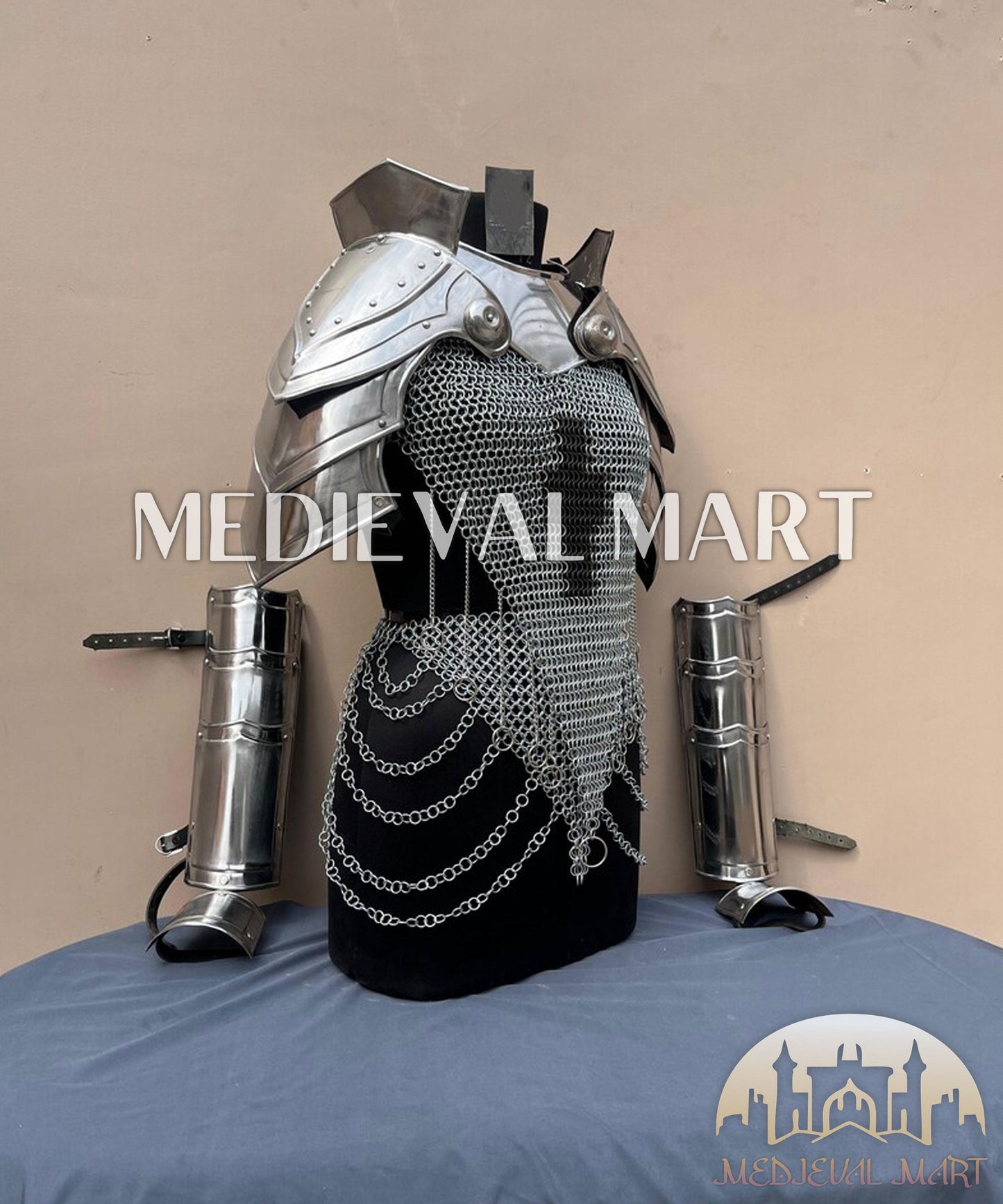 MEDIEVALMART FR Armure de Combat du XIVe Siècle – Ensemble Complet d’Armure de Buhurt avec Bassinet Klappvisor & Épée