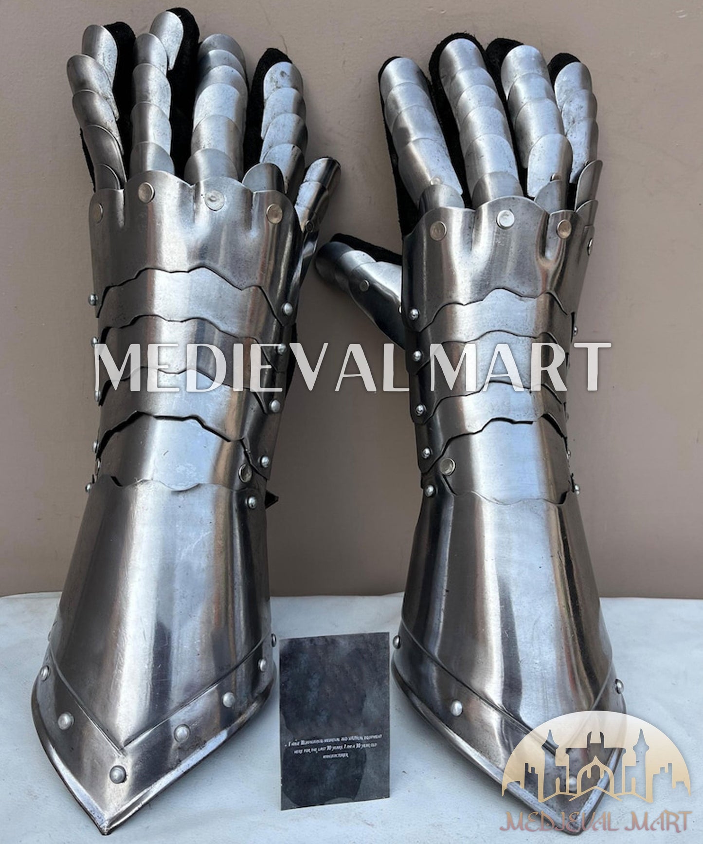MEDIEVALMART FR Ensemble Exclusif De Gantelets Noirs Inspirés De Sauron Witcher LOTR Avec Décor Doré