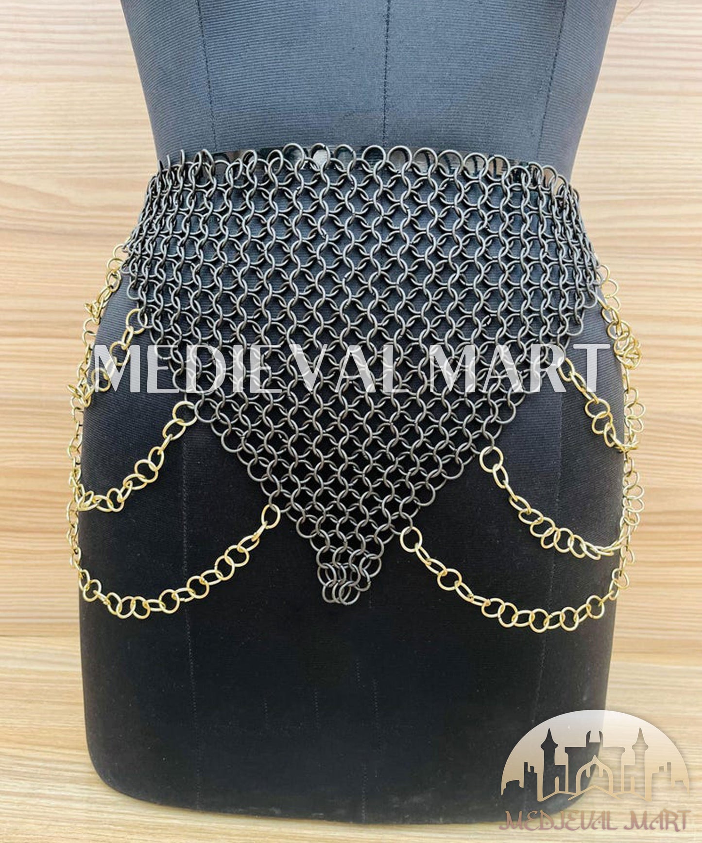 MEDIEVALMART FR Bouclier Viking Iconique Valhalla Noir/Gris – Ivar le Désossé avec Pointes en Fer | Cadeau pour Papa