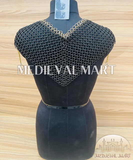 MEDIEVALMART FR Bouclier Viking Iconique Valhalla Noir/Gris – Ivar le Désossé avec Pointes en Fer | Cadeau pour Papa