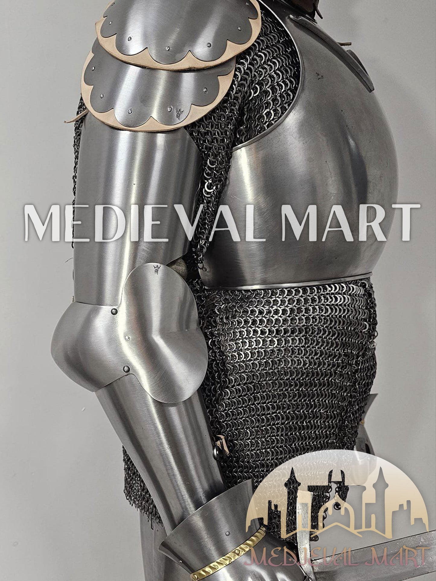 MEDIEVALMART FR Armure Médiévale de l’Empire Romain Kastenbrust – Armure Complète en Plaques avec Épée Alexander (ROA 1332)
