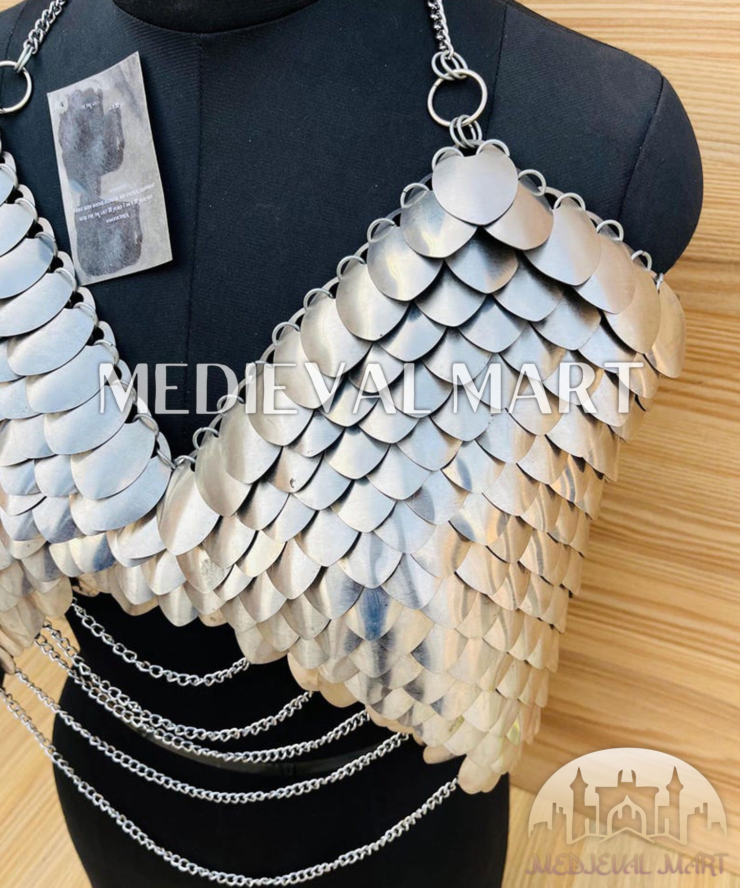 MEDIEVALMART FR Bouclier Viking Iconique Valhalla Noir/Gris – Ivar le Désossé avec Pointes en Fer | Cadeau pour Papa