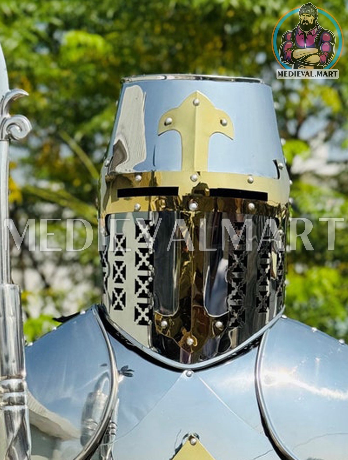 MEDIEVALMART FR Armure Médiévale de l’Empire Romain Kastenbrust – Armure Complète en Plaques avec Épée Alexander (ROA 1332)