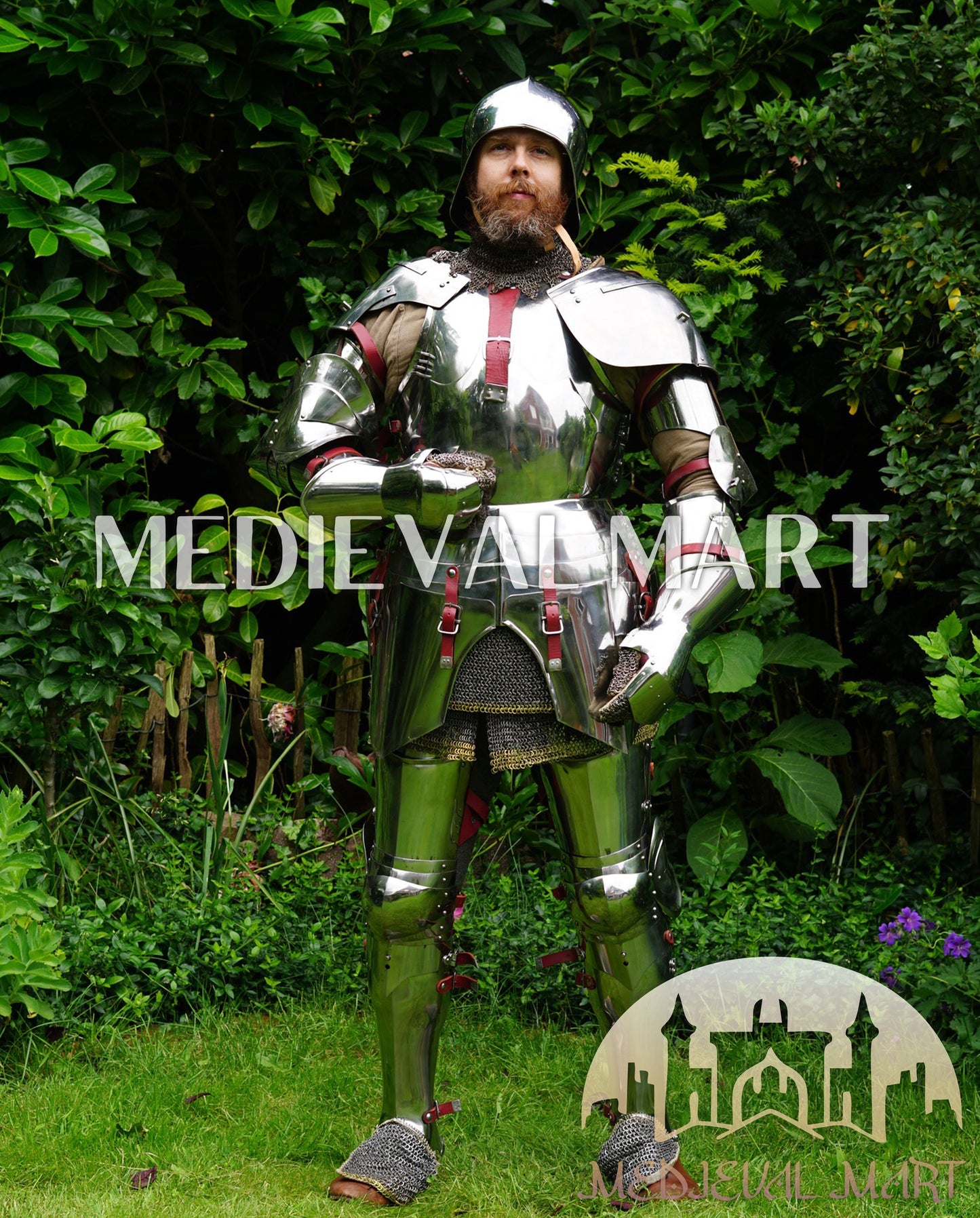 MEDIEVALMART FR Armure Médiévale de l’Empire Romain Kastenbrust – Armure Complète en Plaques avec Épée Alexander (ROA 1332)