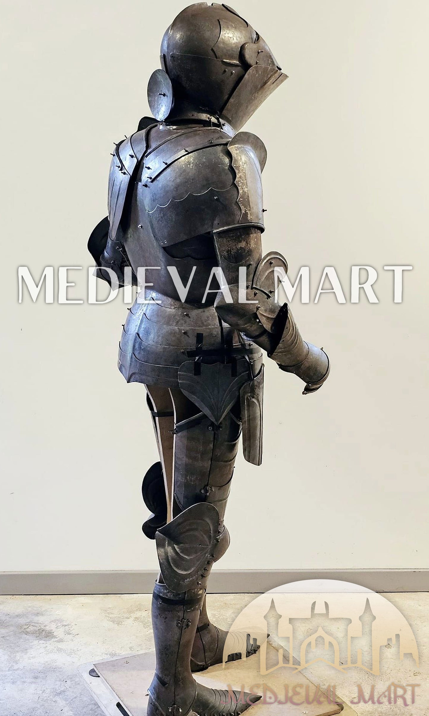 MEDIEVALMART FR Armure de Combat du XIVe Siècle – Ensemble Complet d’Armure de Buhurt avec Bassinet Klappvisor & Épée