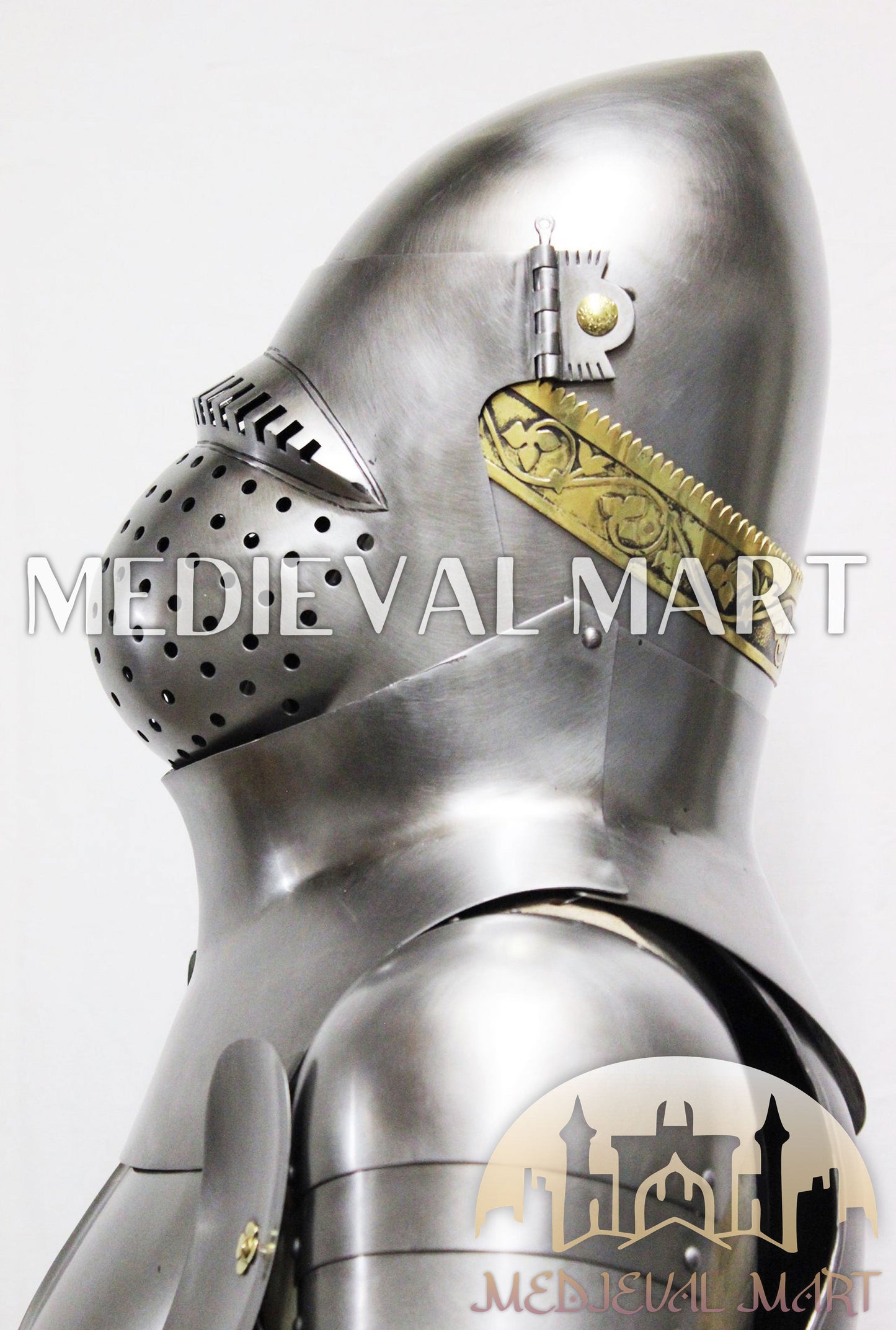MEDIEVALMART FR Armure de Combat du XIVe Siècle – Ensemble Complet d’Armure de Buhurt avec Bassinet Klappvisor & Épée