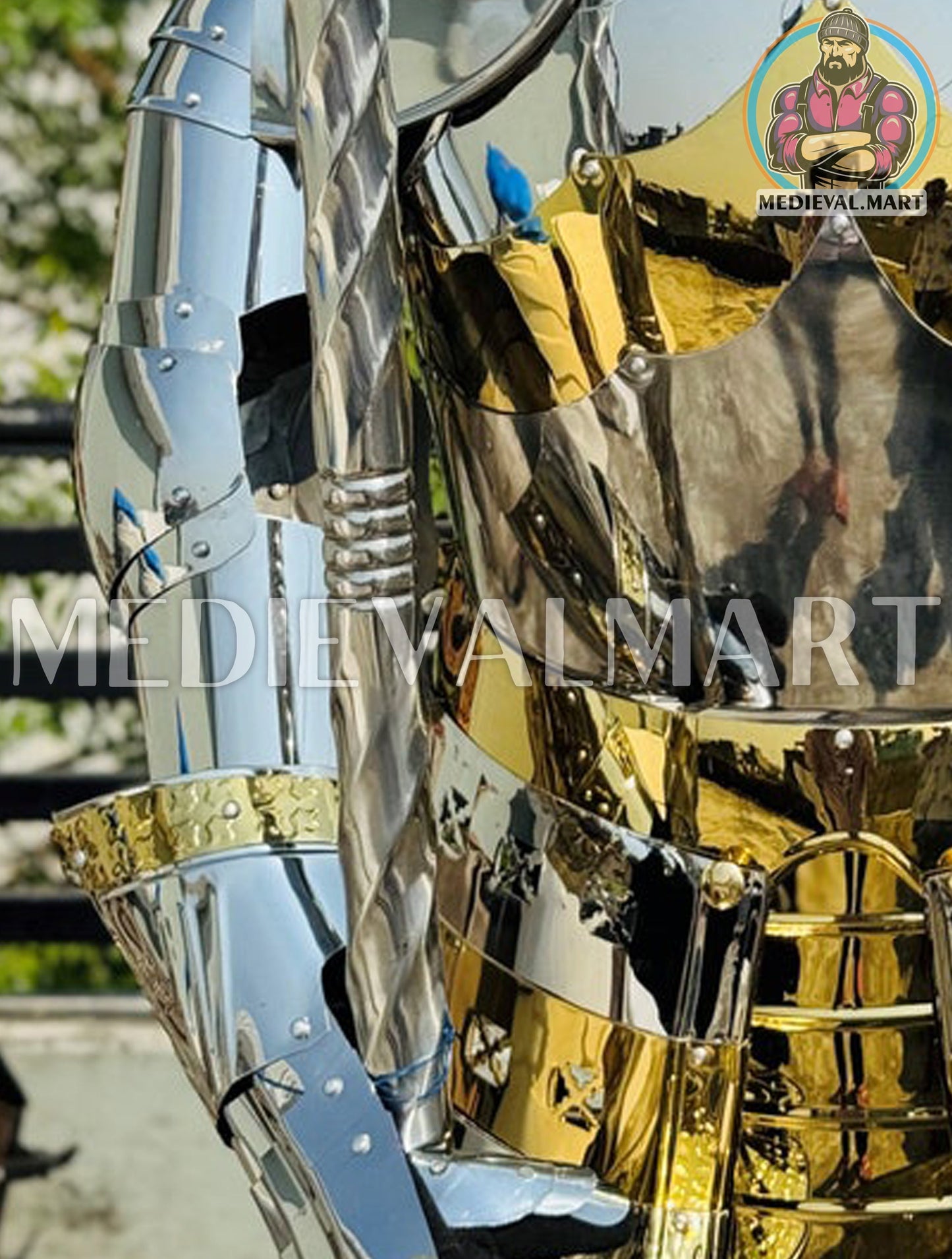 MEDIEVALMART FR Armure Médiévale de l’Empire Romain Kastenbrust – Armure Complète en Plaques avec Épée Alexander (ROA 1332)