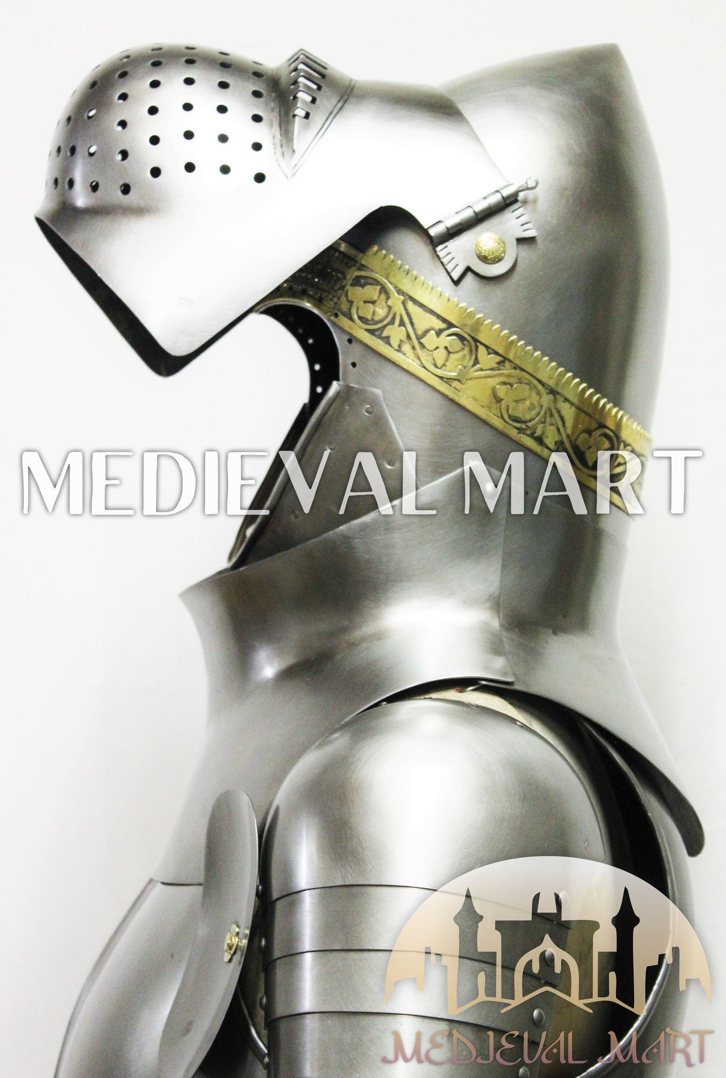 MEDIEVALMART FR Armure de Combat du XIVe Siècle – Ensemble Complet d’Armure de Buhurt avec Bassinet Klappvisor & Épée